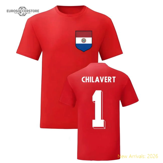 S,Paraguay Jose Luis Chilavert Paraguay National Hero Tee (Red)-Soccer Shirts Store: 2026 World Cup Kits