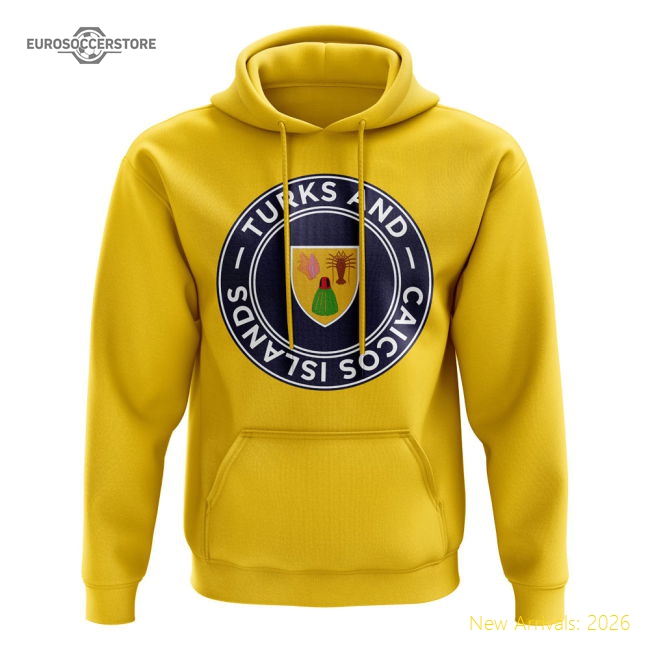 S,Turks And Caicos Turks And Caicos Football Badge Hoodie (Yellow)-World Cup Jersey Hub - 2026 National Football Kits Store