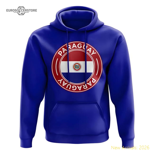 S,Paraguay Competition Ready Paraguay Football Badge Hoodie (Royal)-Soccer Shirts Store: 2026 World Cup Kits