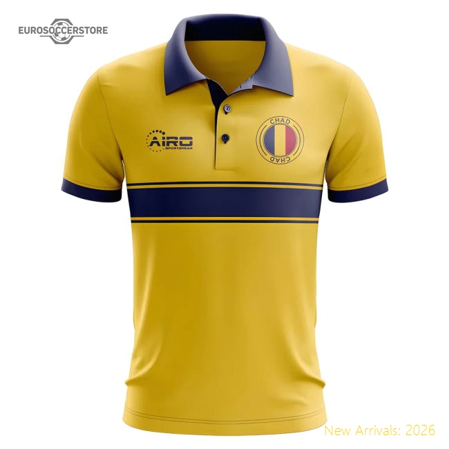 S,Chad Competition Ready Chad Concept Stripe Polo Shirt (Yellow)-World Cup Jersey Hub - 2026 National Football Kits Store