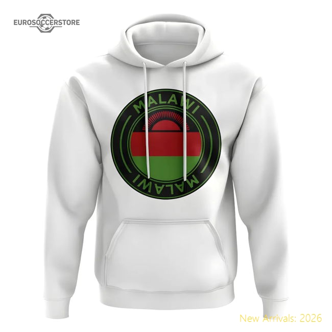 S,Malawi Match Day Malawi Football Badge Hoodie (White)-Soccer Shirts Store: 2026 World Cup Kits