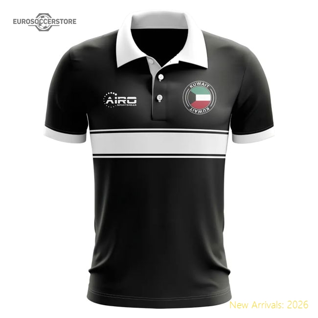 Kuwait Kuwait Concept Stripe Polo Football Jersey Black-World Cup Jersey Hub - 2026 National Football Kits Store