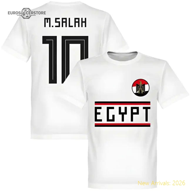S,Egypt Tournament Egypt Salah 10 Team T-Shirt - White Perfect For Cheer-World Cup Jersey Hub - 2026 National Football Kits Store