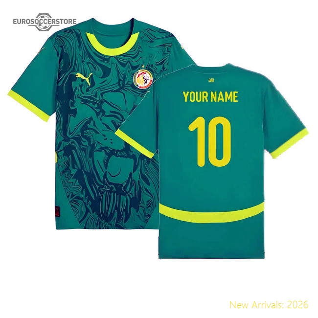S,Senegal Match Day 2024-2025 Senegal Away Kit Shirt (Your Name)-Soccer Shirts Store: 2026 World Cup Kits