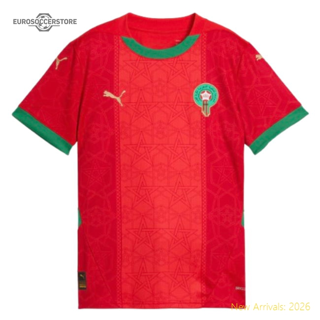 S,Morocco Kids(Youth) 2024-2025 Morocco Home Shirt (Youth) (Hakimi 2)-World Cup Jersey Hub - 2026 National Football Kits Store
