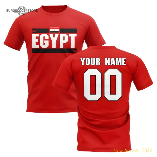 S,Egypt Competition Ready Personalised Egypt Fan Football T-Shirt (Red)-World Cup Jersey Hub - 2026 National Football Kits Store