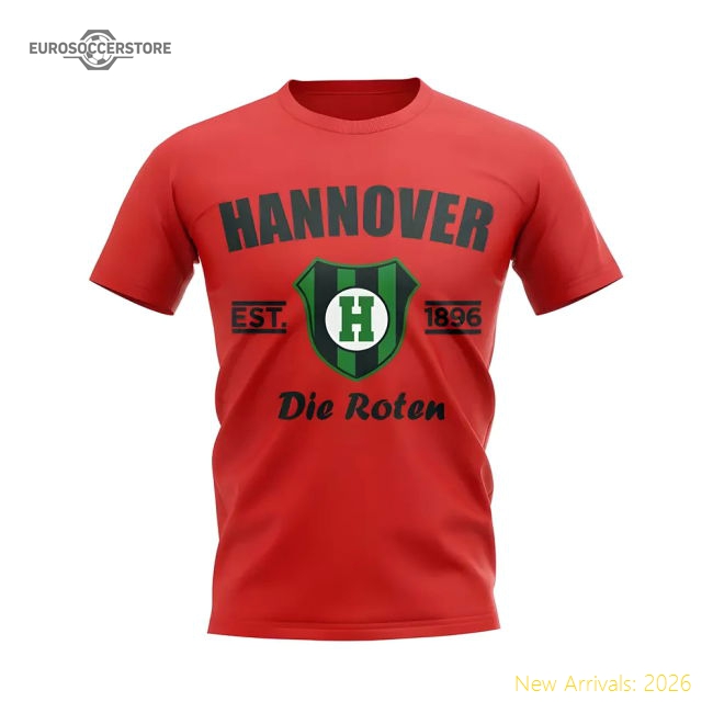 Hannover 96 Hannover Established Football T-Shirt (Red)-World Cup Jersey Hub - 2026 National Football Kits Store