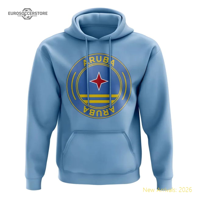 S,Aruba Tournament Aruba Football Badge Hoodie (Sky) Perfect For Cheerin-World Cup Jersey Hub - 2026 National Football Kits Store