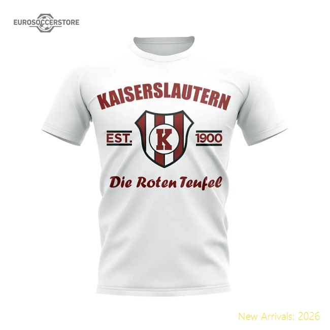 Kaiserslautern Kaiserslautern Established Football T-Shirt (White)-World Cup Jersey Hub - 2026 National Football Kits Store