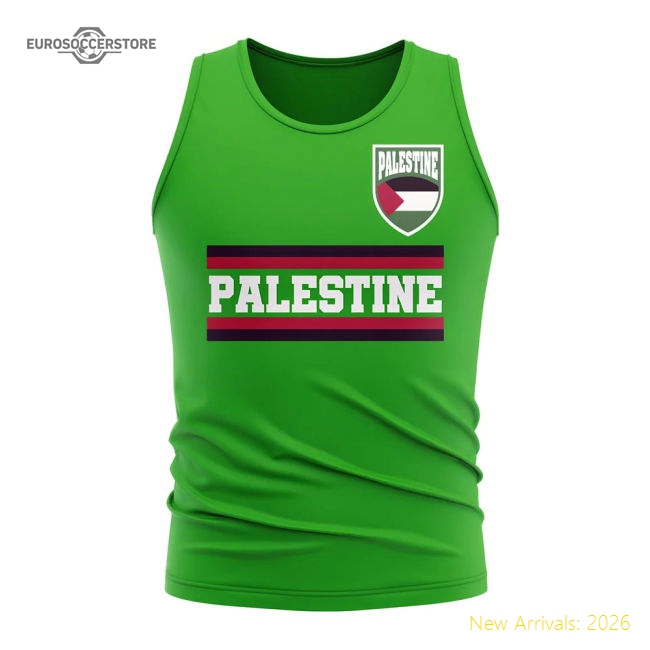 Palestine Palestine Core Football Country Sleeveless Casual T-Shirt Green-World Cup Jersey Hub - 2026 National Football Kits Store
