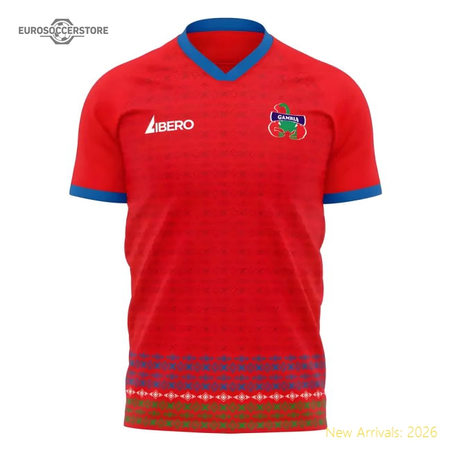 S,Gambia Gambia 2025-2026 Home Concept Football Kit (Libero)-Soccer Shirts Store: 2026 World Cup Kits