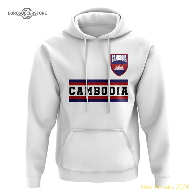 Cambodia Cambodia Core Football Country Hoody White-World Cup Jersey Hub - 2026 National Football Kits Store