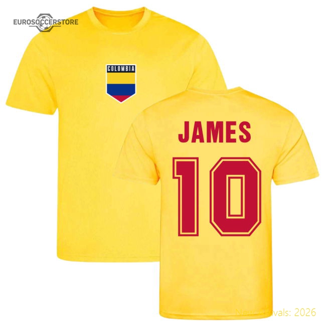S,Colombia Competition Ready James Colombia Training Shirt (Yellow)-Soccer Shirts Store: 2026 World Cup Kits