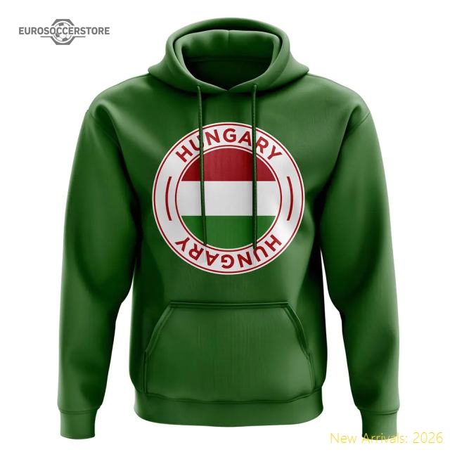 Hungary Hungary Football Badge Hoodie Green-Soccer Shirts Store: 2026 World Cup Kits