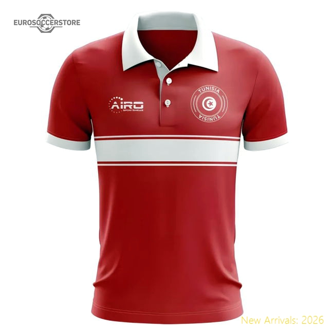 S,Tunisia Game Ready Tunisia Concept Stripe Polo Shirt (Red)-Soccer Shirts Store: 2026 World Cup Kits