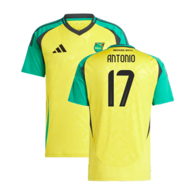 S,Jamaica Competition Ready 2024-2025 Jamaica Home Shirt (Antonio 17)-World Cup Jersey Hub - 2026 National Football Kits Store