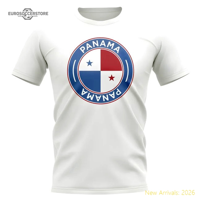 S,Panama Competition Ready Panama Football Badge T-Shirt (White)-World Cup Jersey Hub - 2026 National Football Kits Store
