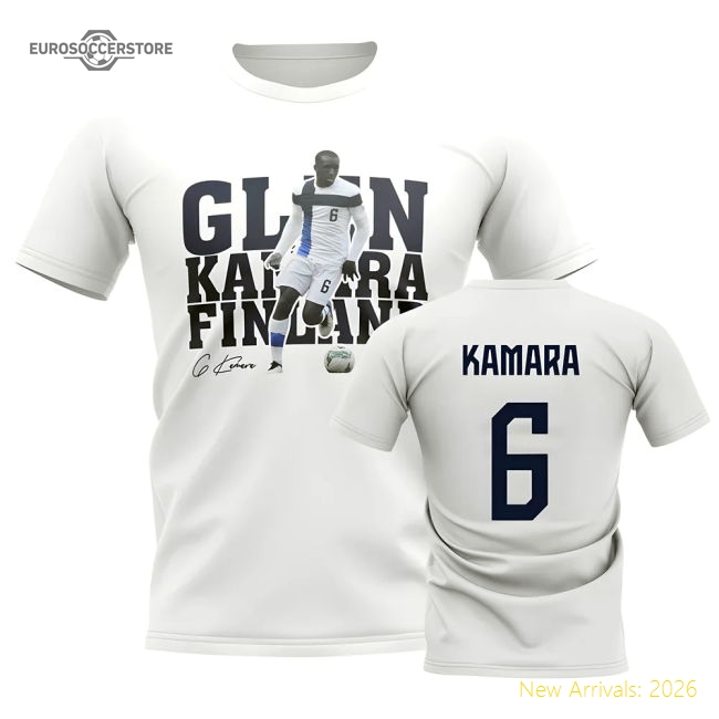 Finland Glen Kamara Finland Player Fan Fan Tee White-Soccer Shirts Store: 2026 World Cup Kits