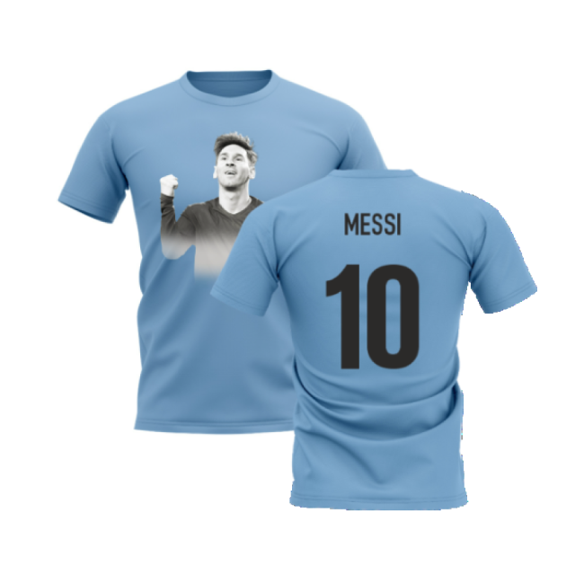 S,Argentina Lionel Messi Legend T-Shirt (Sky) (Messi 10)-World Cup Jersey Hub - 2026 National Football Kits Store