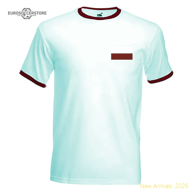 Poland Robert Lewandowski Poland Ringer Fan Tee White-Red-World Cup Jersey Hub - 2026 National Football Kits Store