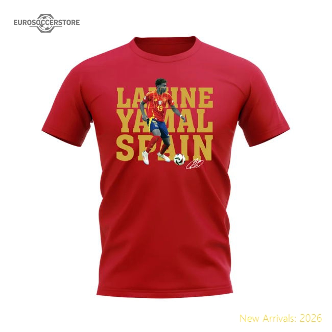 Spain Lamine Yamal Spain Player Football Tee (Red) For Diehard Football-Soccer Shirts Store: 2026 World Cup Kits
