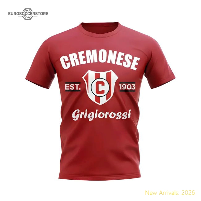 Cremonese Cremonese Established Football Football T-Shirt (Red)-World Cup Jersey Hub - 2026 National Football Kits Store
