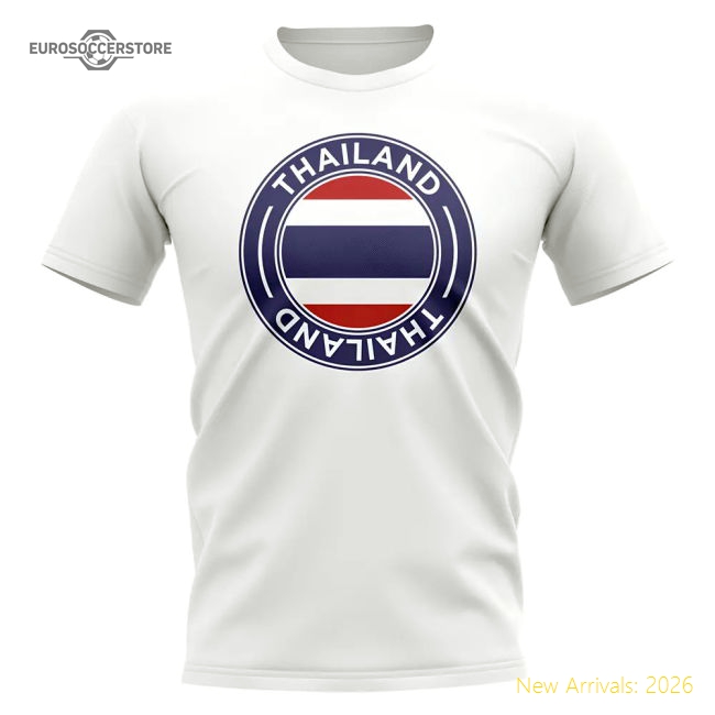 Thailand Thailand Football Badge Casual T-Shirt White-World Cup Jersey Hub - 2026 National Football Kits Store