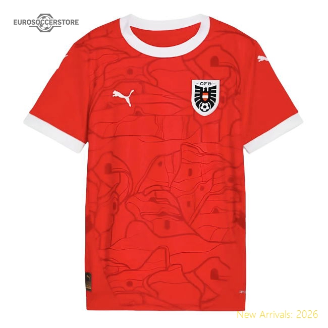 Austria Kids(Youth) 2024-2025 Home Uniform Football Top Kids-Soccer Shirts Store: 2026 World Cup Kits