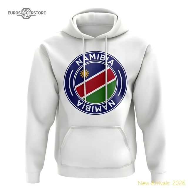 S,Namibia Match Day Namibia Football Badge Hoodie (White)-World Cup Jersey Hub - 2026 National Football Kits Store