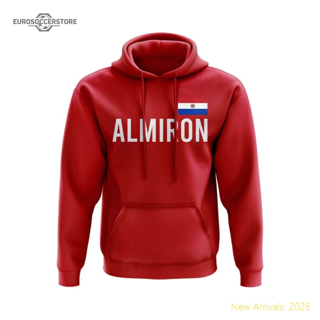 S,Paraguay Tournament Miguel Almiron Paraguay Name Hoody (Red)-Soccer Shirts Store: 2026 World Cup Kits