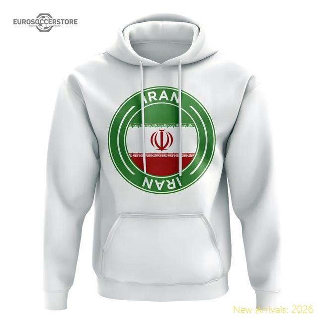 Iran Iran Football Badge Hoodie White-World Cup Jersey Hub - 2026 National Football Kits Store