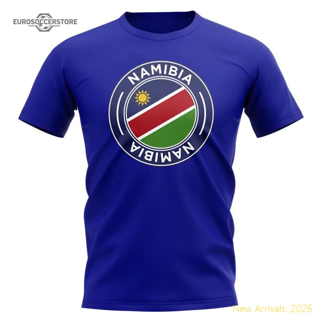 S,Namibia Match Day Namibia Football Badge T-Shirt (Royal)-World Cup Jersey Hub - 2026 National Football Kits Store