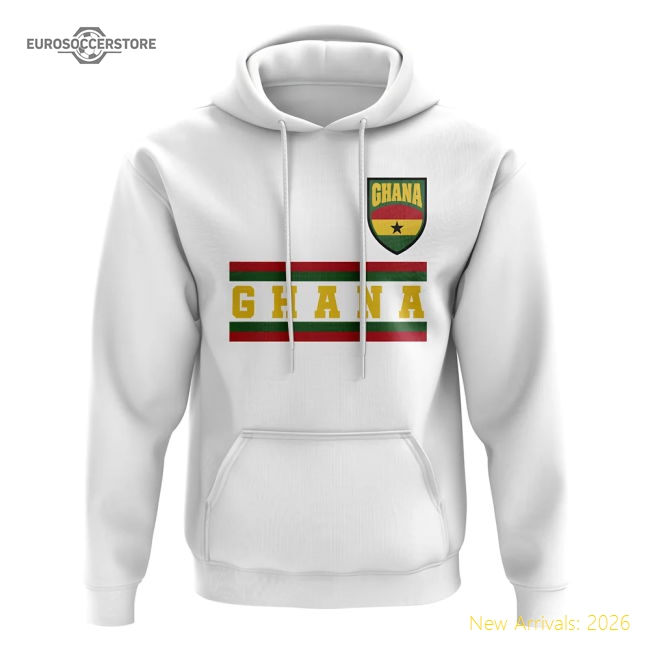 S,Ghana Tournament Ghana Core Football Country Hoody (White)-Soccer Shirts Store: 2026 World Cup Kits