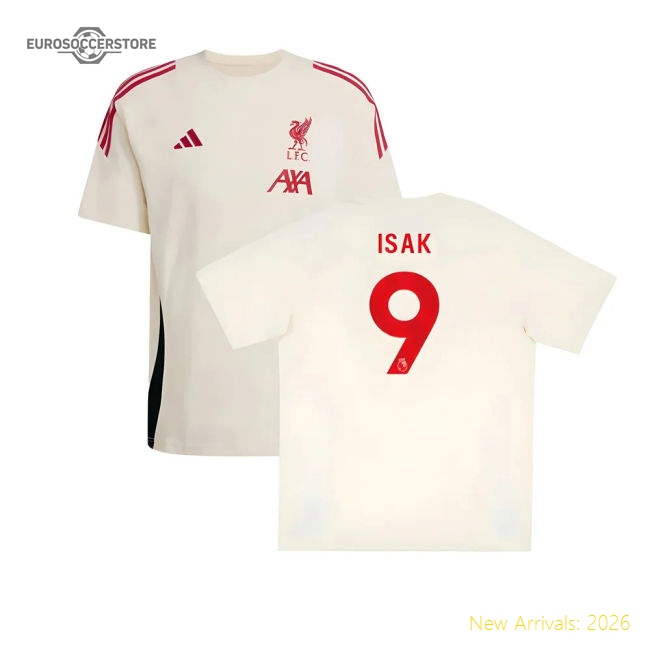 Club Teams,Liverpool 2025-2026 Liverpool Training Tee (White) (Isak 9)-Soccer Shirts Store: 2026 World Cup Kits