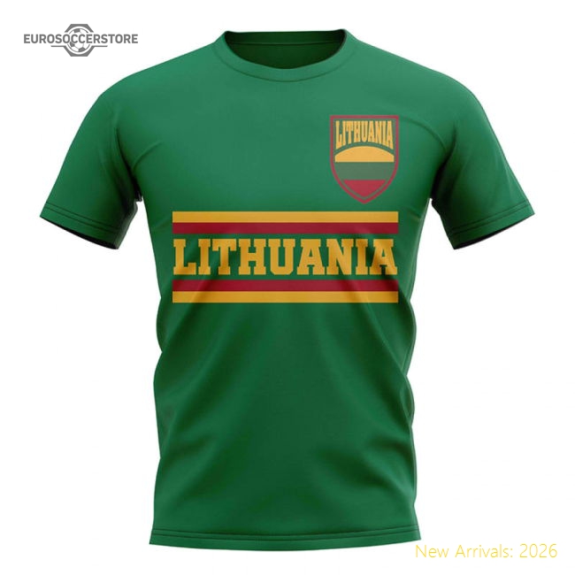 Leichtenstein Lithuania Core Football Country Graphic Tee Green-World Cup Jersey Hub - 2026 National Football Kits Store