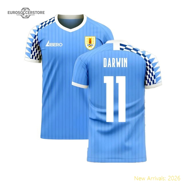 S,Uruguay Uruguay 2025-2026 Home Concept Football Kit (Libero) (Darwin...-Soccer Shirts Store: 2026 World Cup Kits