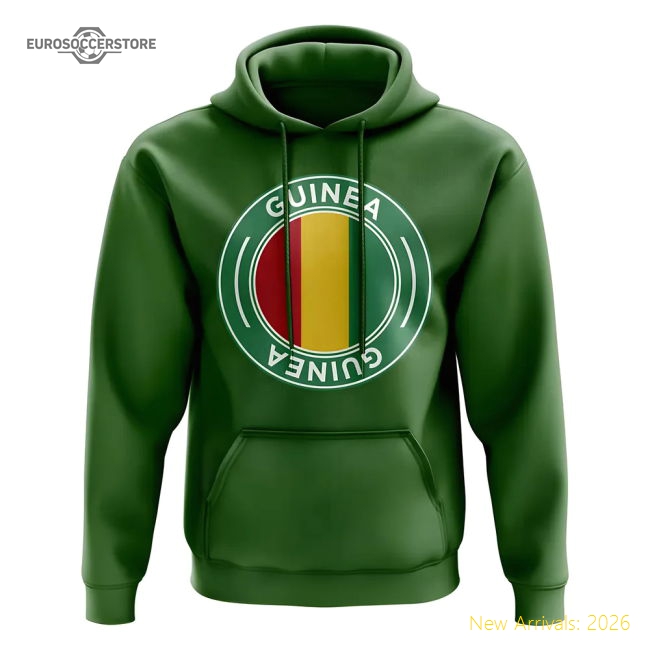 S,Guinea Tournament Guinea Football Badge Hoodie (Green)-World Cup Jersey Hub - 2026 National Football Kits Store