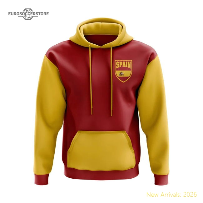 S,Hoodies Tournament Spain Concept Country Football Hoody (Red)-Soccer Shirts Store: 2026 World Cup Kits