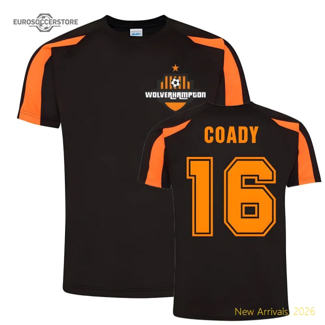 Championship Conor Coady Wolves Sports Training Football Shirt (Black)-Soccer Shirts Store: 2026 World Cup Kits