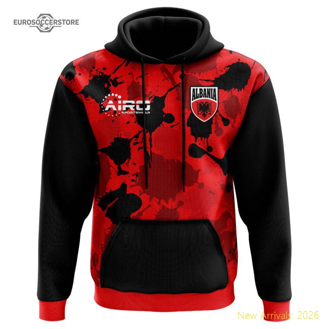 Albania Kids(Youth) 2025-2026 Home Uniform Albania Concept Hoody Kids-World Cup Jersey Hub - 2026 National Football Kits Store