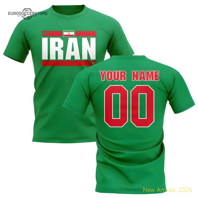 Iran Fan Personalised Iran Football Casual T-Shirt Green-World Cup Jersey Hub - 2026 National Football Kits Store