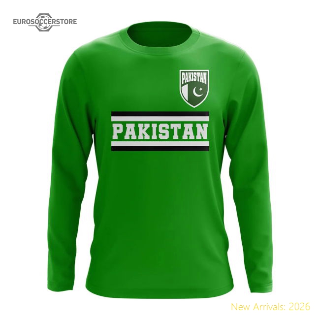 Pakistan Pakistan Core Football Country Long Sleeve Fan Tee Green-Soccer Shirts Store: 2026 World Cup Kits