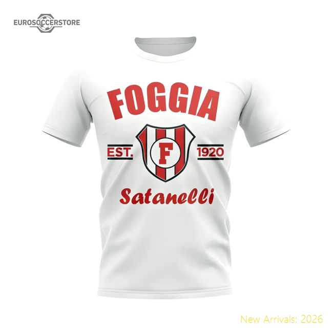 Foggia Foggia Established Football Football T-Shirt (White)-World Cup Jersey Hub - 2026 National Football Kits Store