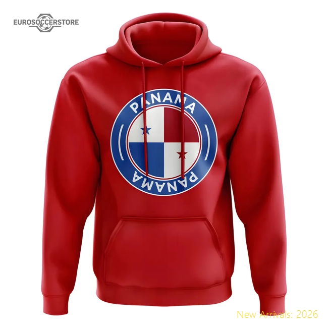 S,Panama Game Ready Panama Football Badge Hoodie (Red) Perfect For Cheer-World Cup Jersey Hub - 2026 National Football Kits Store