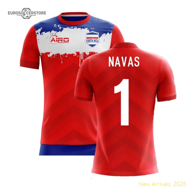 S,Costa Rica 2025-2026 Costa Rica Airo Concept Home Kit Shirt (Navas 1)-World Cup Jersey Hub - 2026 National Football Kits Store