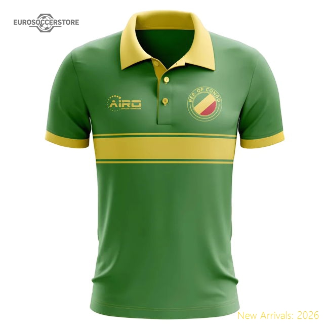 S,Congo Tournament Congo Concept Stripe Polo Shirt (Green)-Soccer Shirts Store: 2026 World Cup Kits