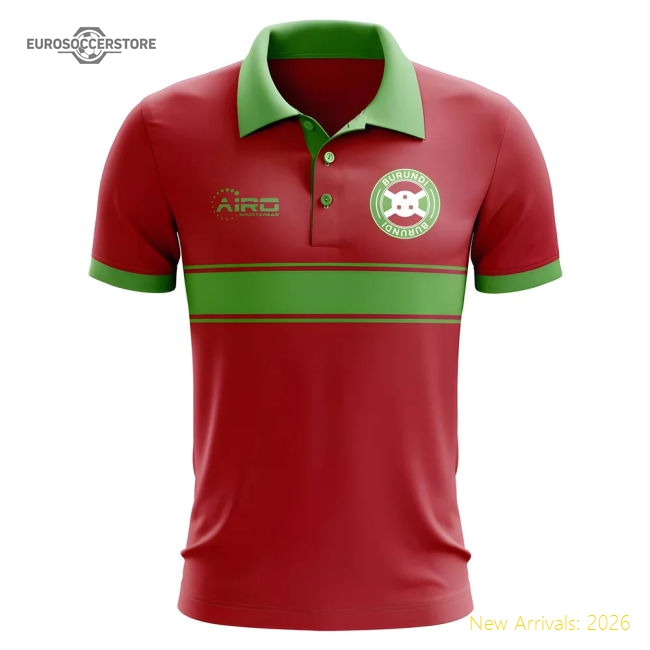 S,Burundi Competition Ready Burundi Concept Stripe Polo Shirt (Red)-World Cup Jersey Hub - 2026 National Football Kits Store