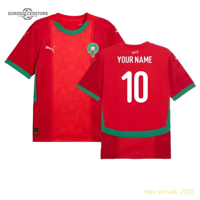 S,Morocco Competition Ready 2024-2025 Morocco Home Shirt (Your Name)-Soccer Shirts Store: 2026 World Cup Kits