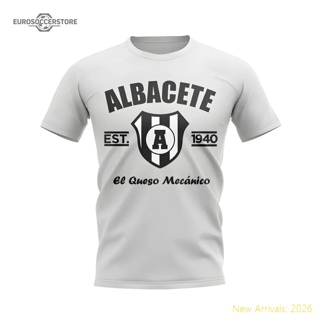 Albacete Albacete Established Football Football T-Shirt (White)-World Cup Jersey Hub - 2026 National Football Kits Store