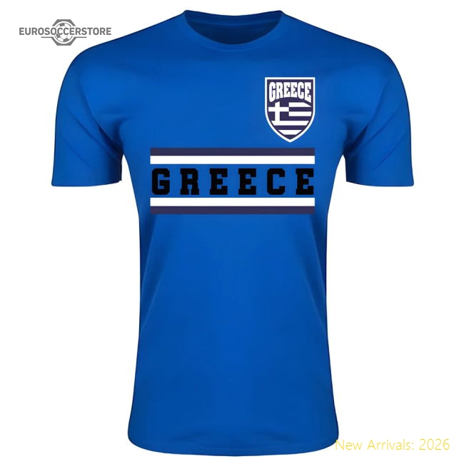 Greece Greece Core Football Country Fan Fan Tee Blue-World Cup Jersey Hub - 2026 National Football Kits Store